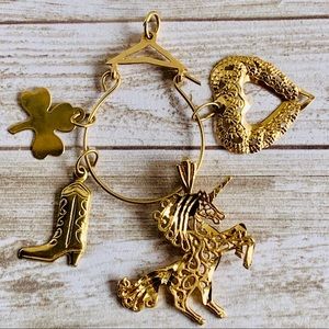 Vintage 14k Gold Charms and Pendant Western Style